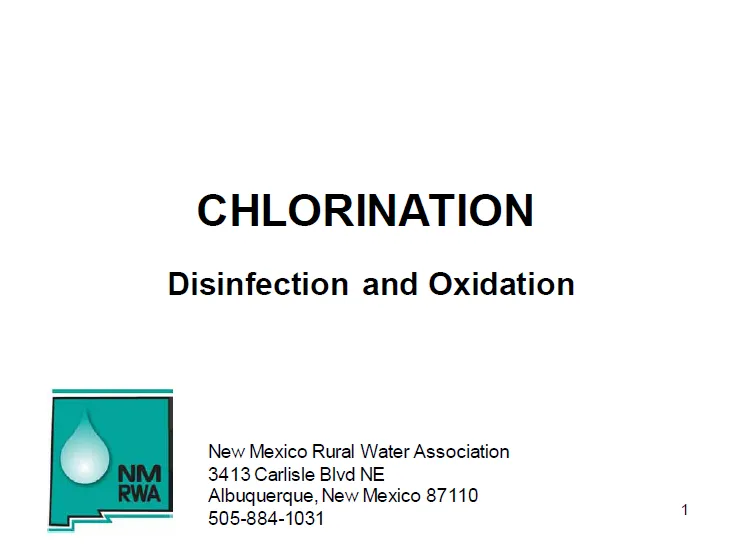Chlorination Disinfection And Oxidation