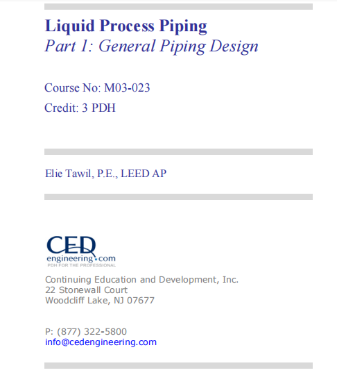 Liquid Process Piping Part 1: General Piping Design - AquaEnergy Expo ...