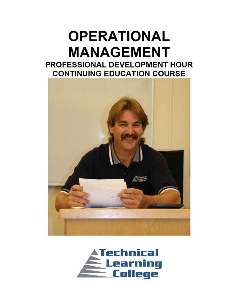 Operational Management (Professional Development Hour Continuing Education Course)