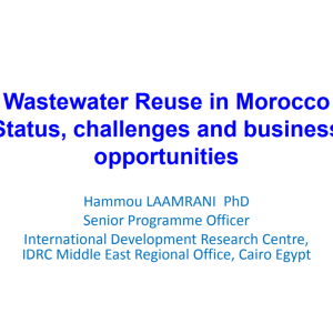Wastewater Reuse in Morocco Status, Challenges and Business