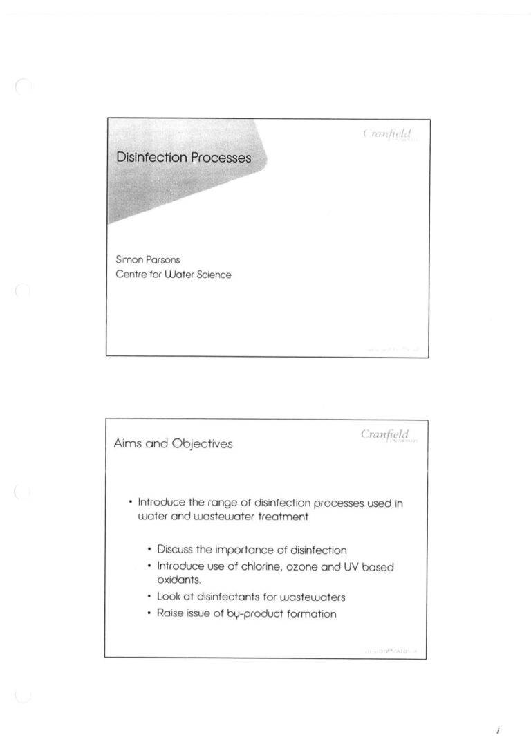 Disinfection Processes