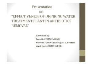 Effectiveness Of Drinking Water Treatment Plant In Antibiotics Removal