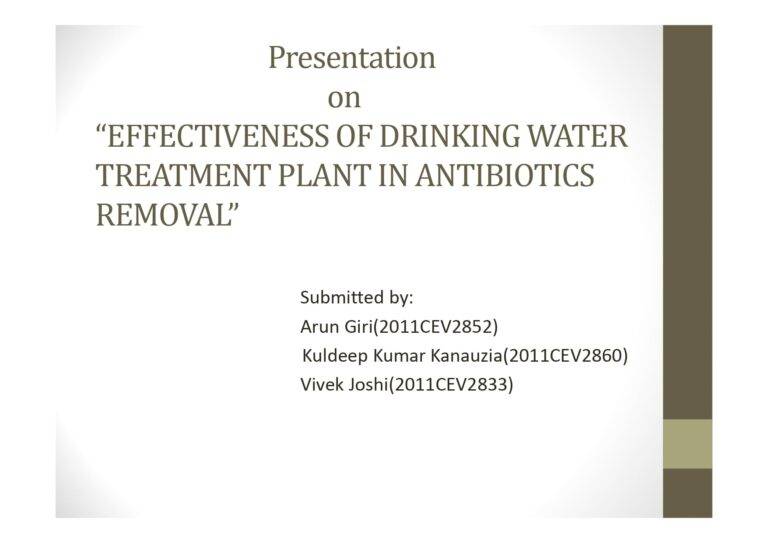 Effectiveness Of Drinking Water Treatment Plant In Antibiotics Removal