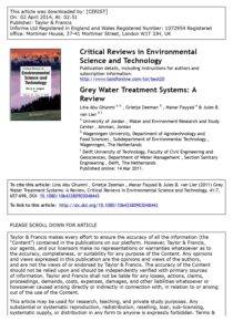 Grey Water Treatment Systems: A Review