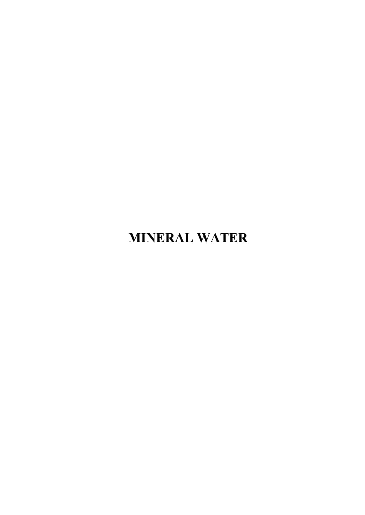 Mineral Water