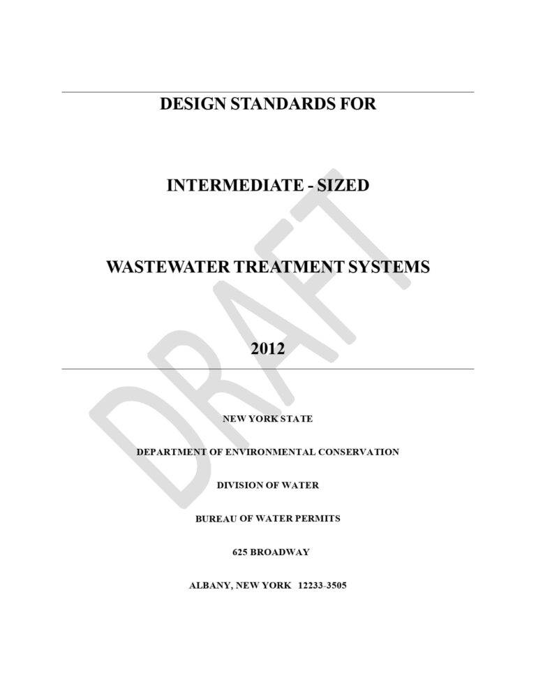Design Standards For Intermediate - Sized Wastewater Treatment Systems