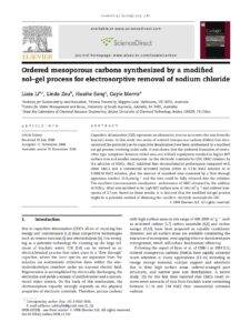 Ordered Mesoporous Carbons Synthesized By A Modified Sol–Gel Process For Electrosorptive Removal Of Sodium Chloride