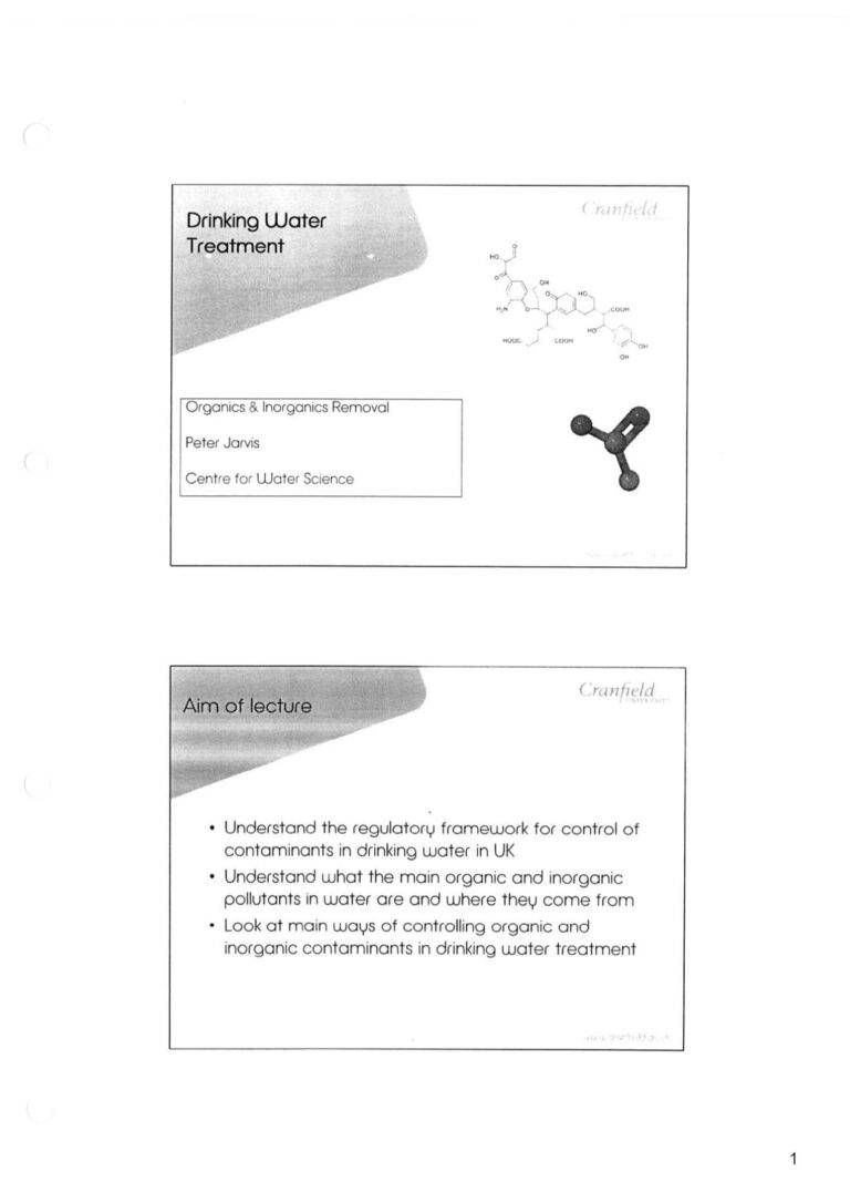 Organics & Inorganics Removal