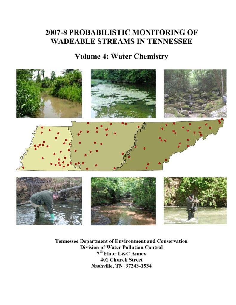 Probabilistic Monitoring Of Wadeable Streams In Tennessee Volume 4: Water Chemistry