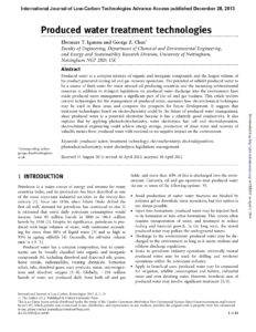 Produced Water Treatment Technologies