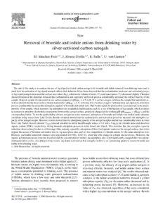 Removal Of Bromide And Iodide Anions From Drinking Water By Silver-Activated Carbon Aerogels