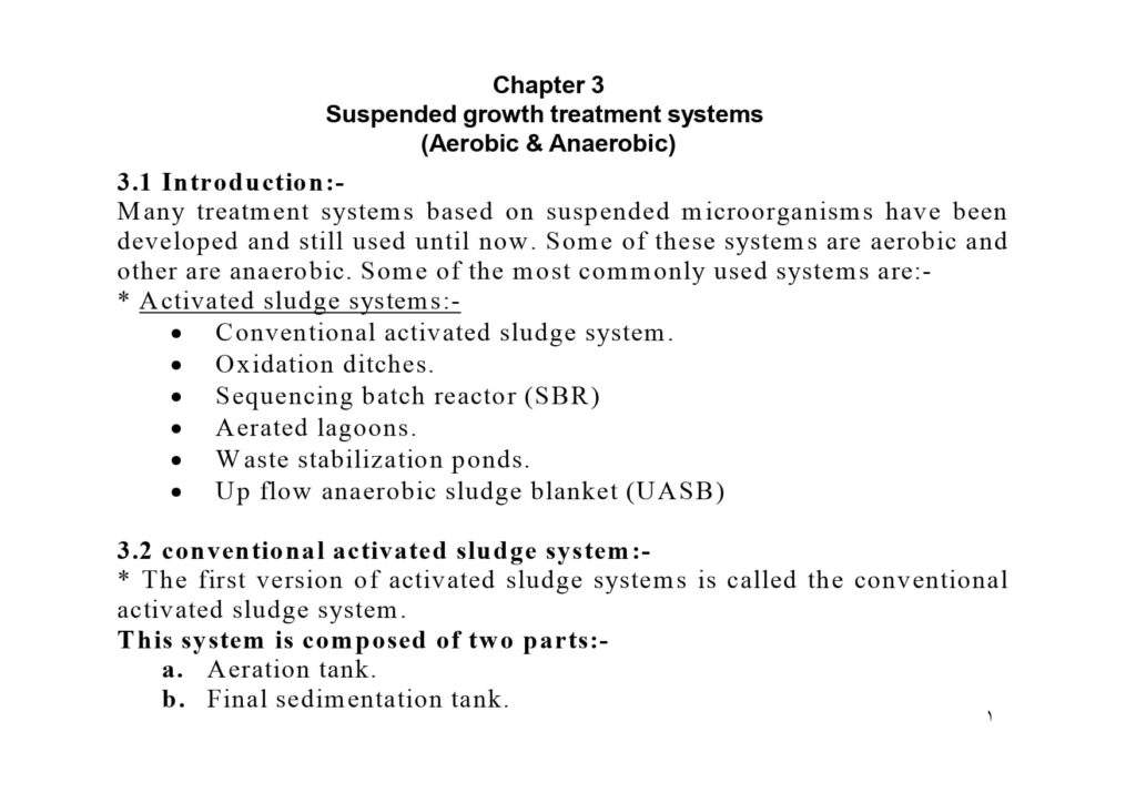 Suspended Growth Treatment Systems