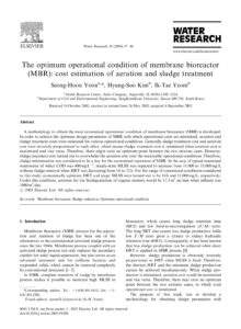 The Optimum Operational Condition Of Membrane Bioreactor (MBR): Cost Estimation Of Aeration And Sludge Treatment