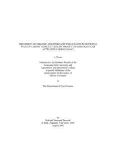 Treatment Of Organic And Inorganic Pollutants In Municipal Wastewater By Agricultural By-Product Based Granular Activated Carbons (GAC)