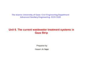 Unit 6 Wastewater Treatment In Gaza Strip