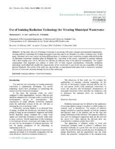 Use of Ionizing Radiation Technology for Treating Municipal Wastewater