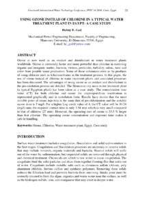 Using Ozone Instead Of Chlorine In A Typical Water Treatment Plant In Egypt A Case Study