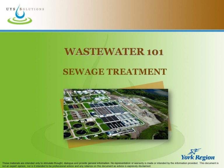 Wastewater 101 Sewage Treatment