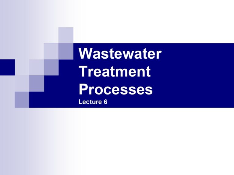 Wastewater Treatment Processes