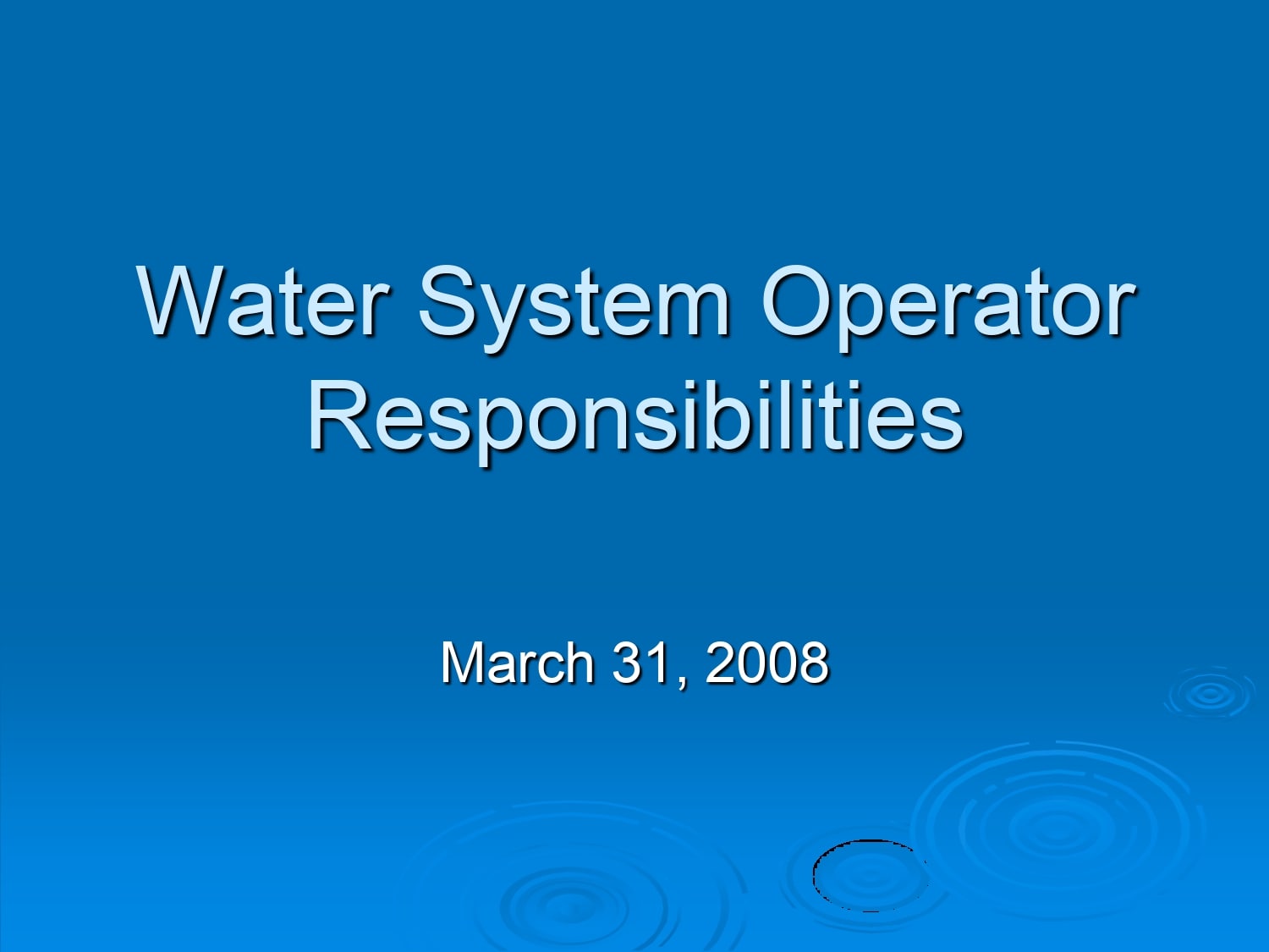 Water System Operator Responsibilities AquaEnergy Expo Knowledge Hub