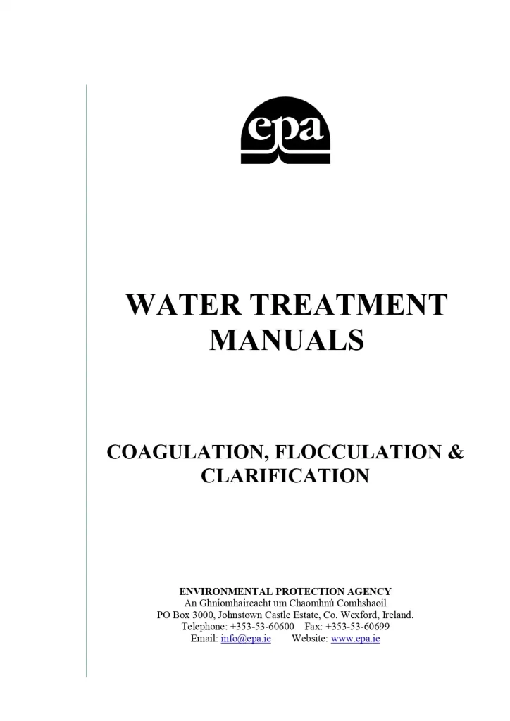 Water Treatment Manuals Coagulation, Flocculation & Clarification