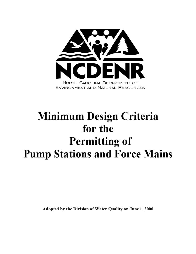Minimum Design Criteria for the Permitting of Pump Stations and Force