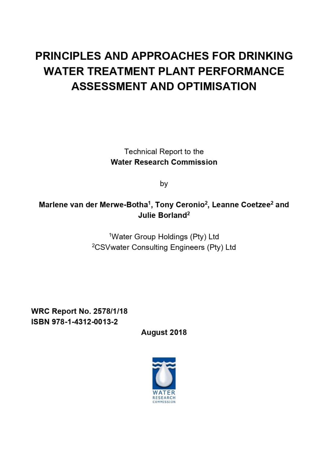 Principles and Approaches for Drinking Water Treatment Plant