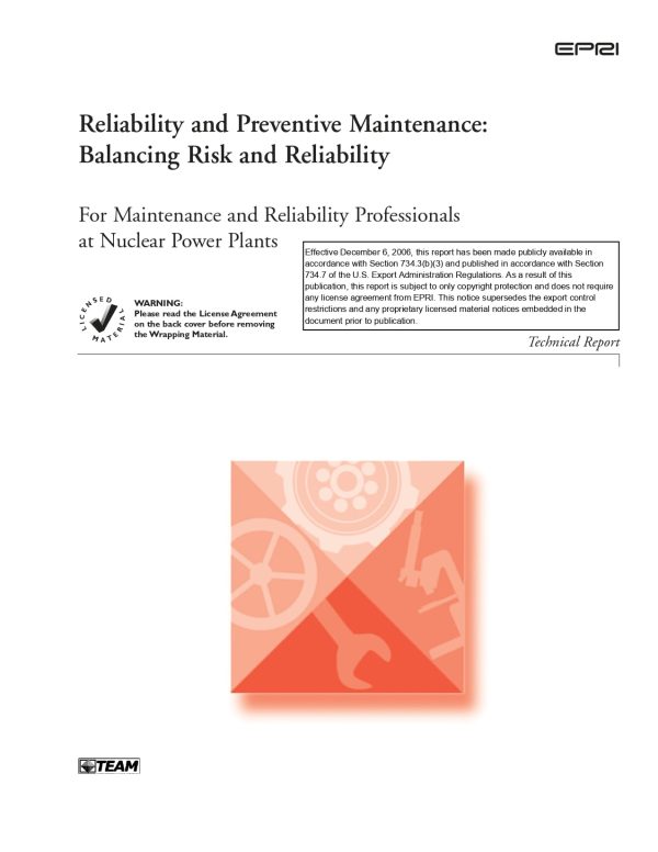 Reliability and Preventive Maintenance Balancing Risk and Reliability
