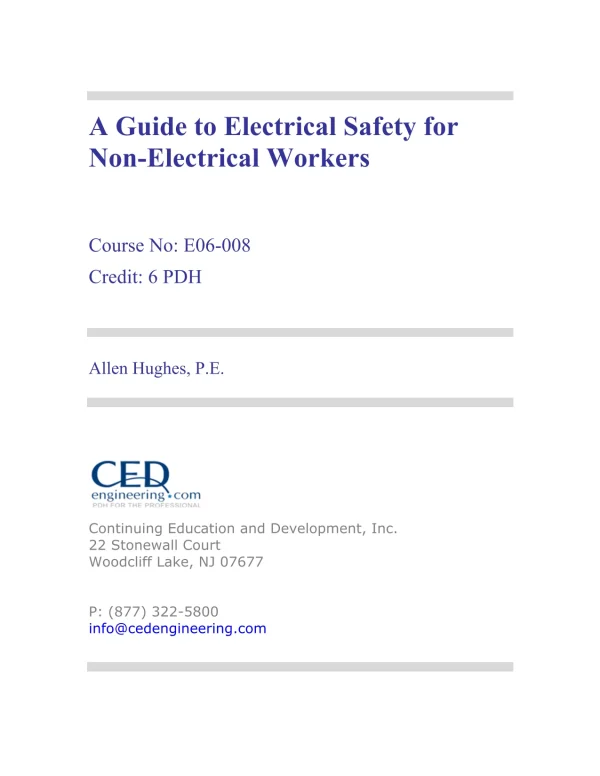 A Guide to Electrical Safety for NonElectrical Workers AquaEnergy