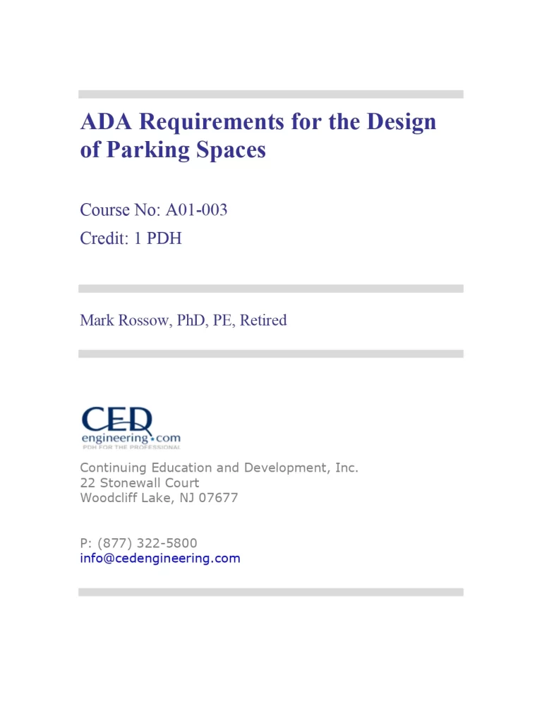 ADA Requirements for the Design of Parking Spaces