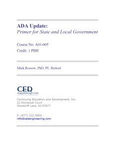 ADA Update - A Primer for State and Local Gov