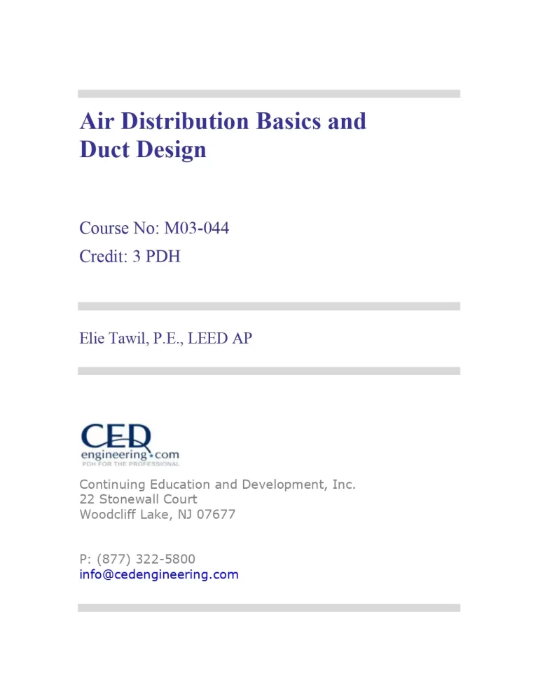 Air Distribution Basics and Duct Design