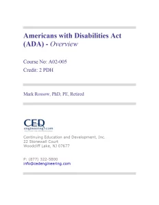 Americans with Disabilities Act (ADA) Overview