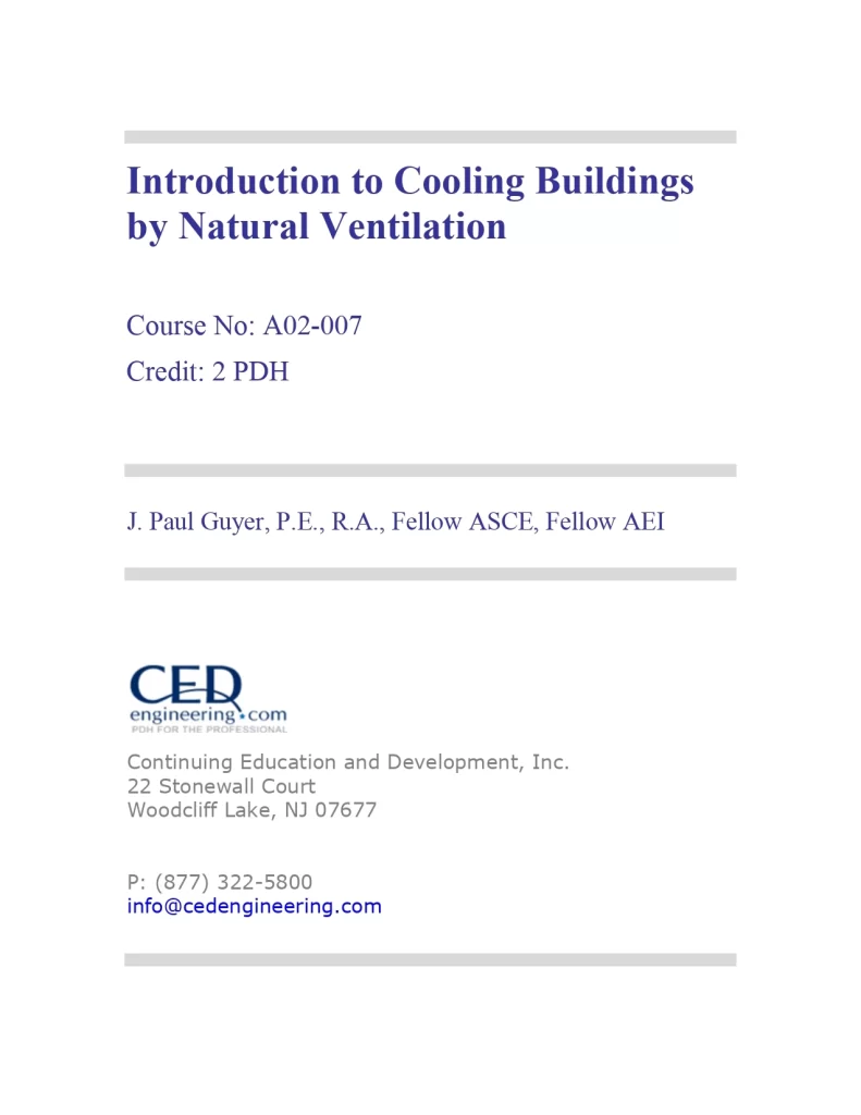 Introduction to Cooling Buildings by Natural Ventilation