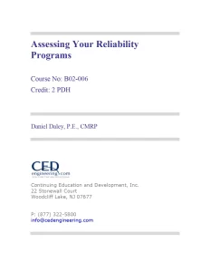 Assessing Your Reliability Programs