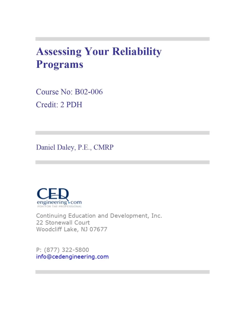 Assessing Your Reliability Programs