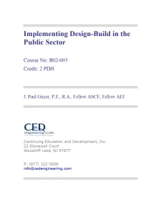 Implementing Design-Build in the Public Sector