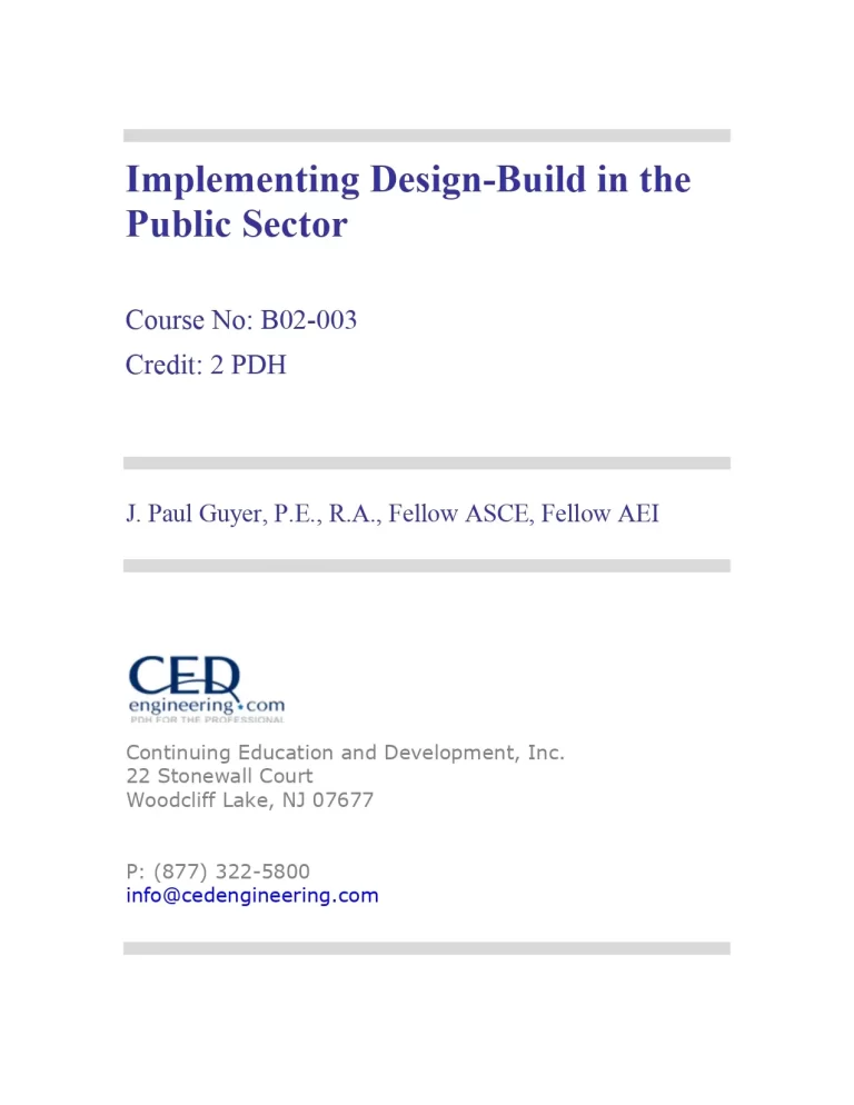 Implementing Design-Build in the Public Sector