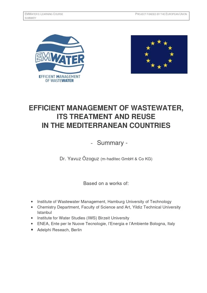 Efficient Management Of Wastewater, Its Treatment And Reuse In The Mediterranean Countries
