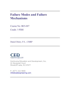 Failure Modes and Failure Mechanisms