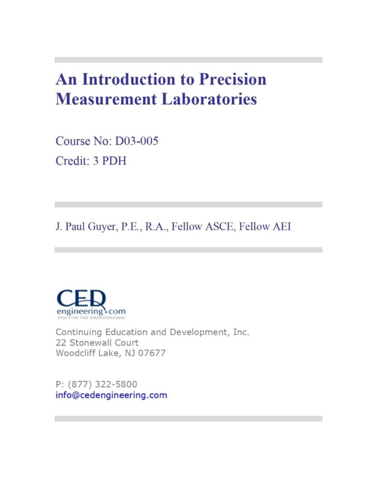 An Introduction to Precision Measurement Laboratories