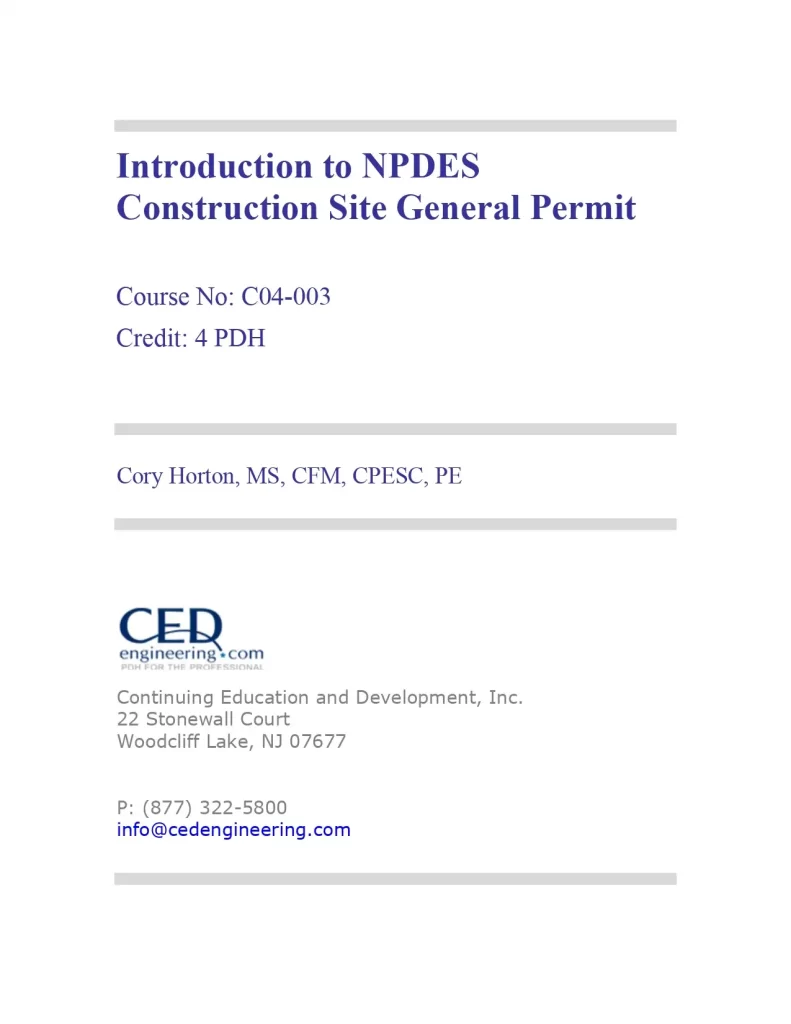 Introduction to NPDES Construction Site General Permit