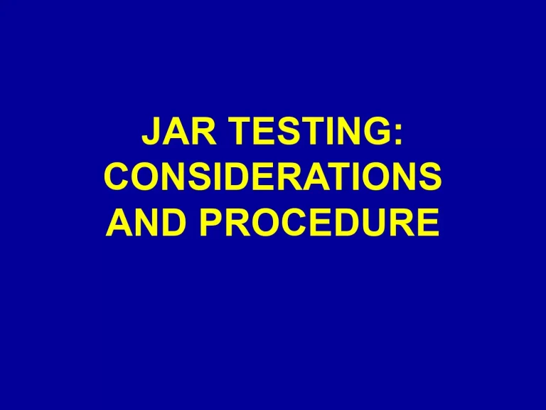 Jar Testing: Considerations And Procedure