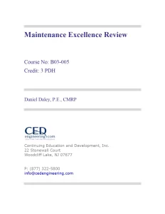 Maintenance Excellence Review