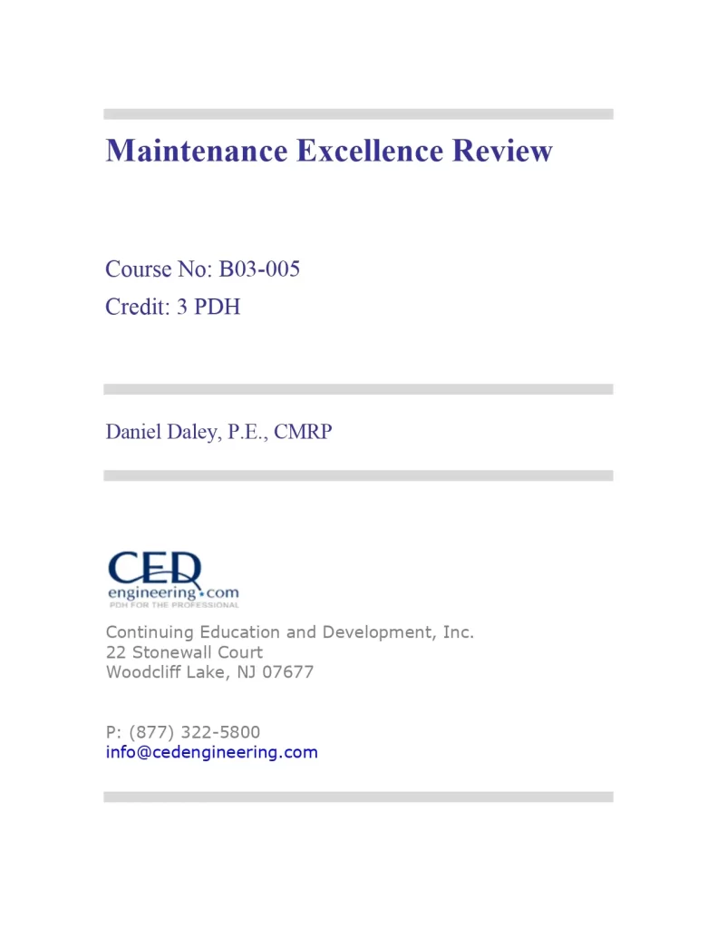 Maintenance Excellence Review