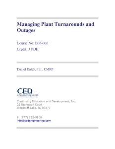 Managing Plant Turnarounds and Outages
