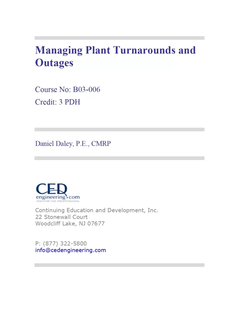 Managing Plant Turnarounds and Outages