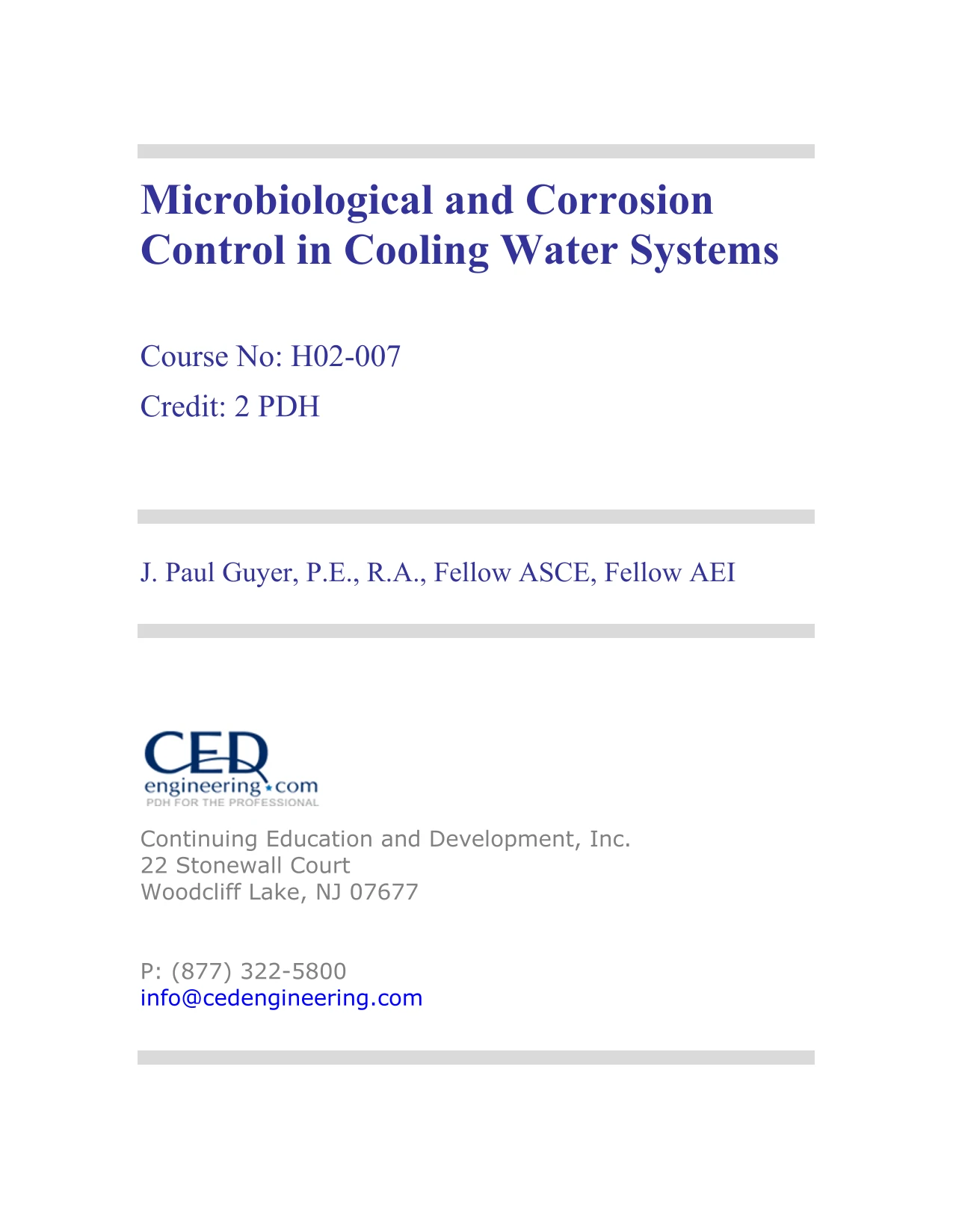 Microbiological and Corrosion Control in Cooling Water Systems ...