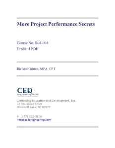 More Project Performance Secrets
