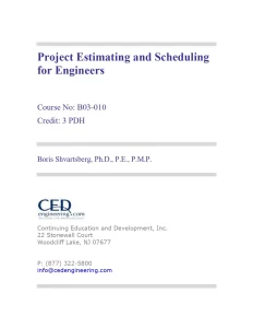 Project Estimating and Scheduling for Engineers